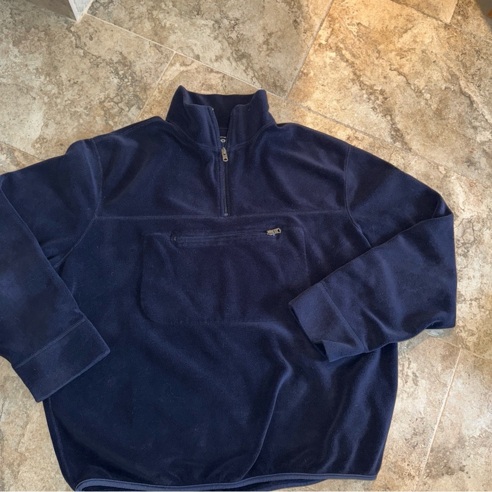 Ralph Lauren polo sport fleece  Men's Navy Blue Zip-Up Sweatshirt XL- —tiny flaw